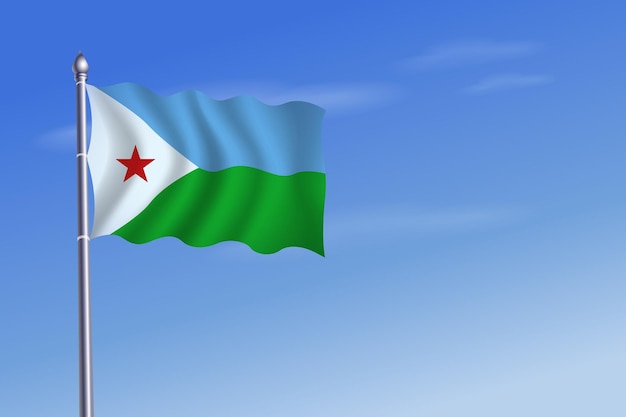 Bandeira do Djibuti Fundo do céu azul do Dia da Independência