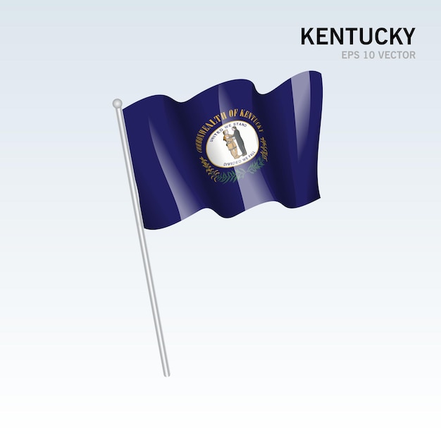 Bandeira do estado de kentucky dos estados unidos da américa em fundo cinza