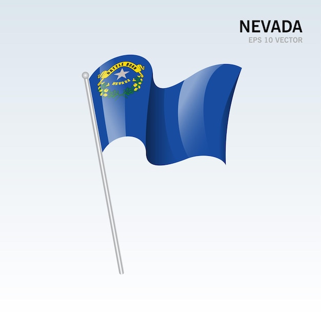 Bandeira do estado de nevada dos estados unidos da américa em fundo cinza