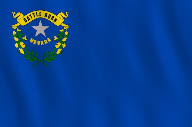 Bandeira do estado de Nevada EUA com efeito ondulante, proporção oficial.