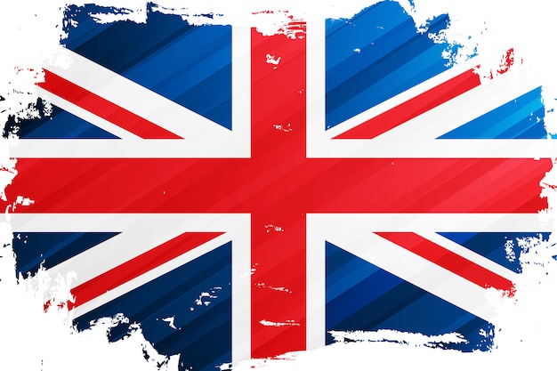 Vetor bandeira do fundo de traçado de pincel do reino unido. bandeira nacional do reino unido. union jack