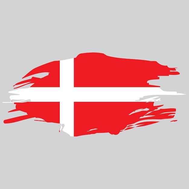 Bandeira do grunge da Dinamarca Design gráfico da bandeira nacional Ilustração de tinta ilustração vetorial