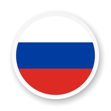 Botão de bandeira russa bandeira da federação russa branco azul