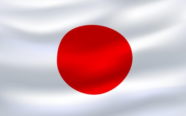 Bandeira do Japão ícone 3d balançando ao vento