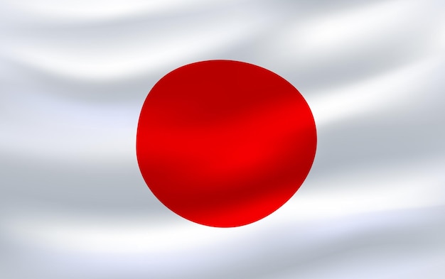 Bandeira do japão ícone 3d balançando ao vento