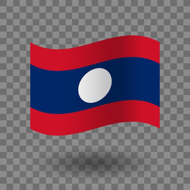 Bandeira do Laos vetor Bandeira ondulada do Laos isolada