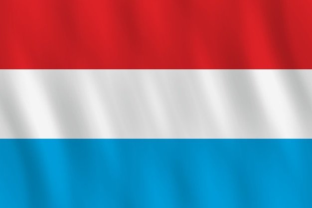 Vetor bandeira do luxemburgo com efeito ondulante, proporção oficial.