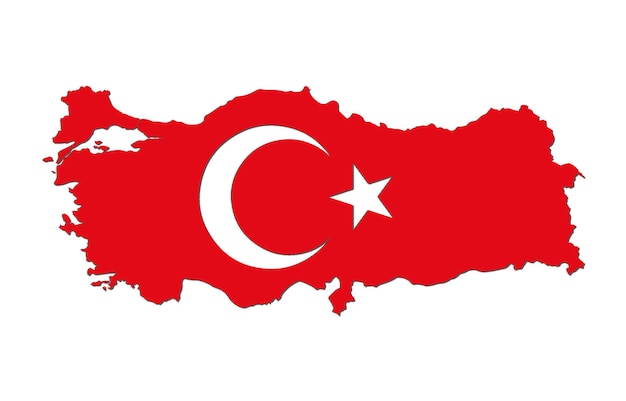Vetor bandeira do mapa da turquia