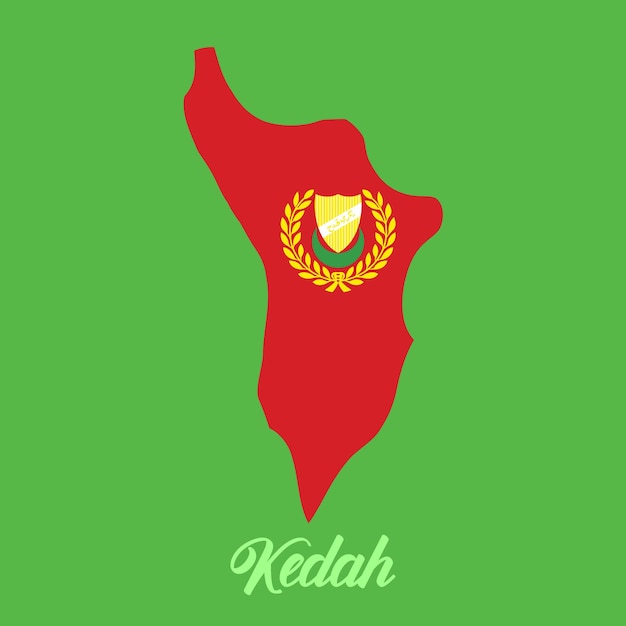 Bandeira do mapa de kedah malásia