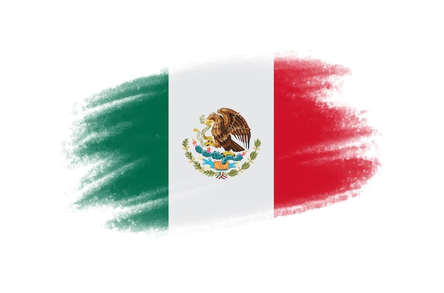 Bandeira do méxico de pincelada.