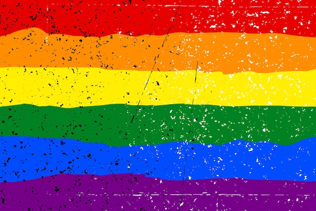 Vetor bandeira do orgulho lgbt lésbica gay bissexual transgênero bandeira arco-íris textura grunge amor gay e lésbica
