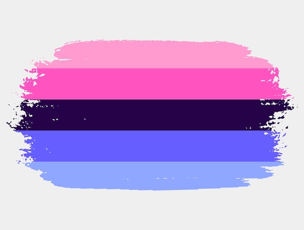 Bandeira do orgulho omnissexual pintada com pincel sobre fundo branco conceito de direitos lgbt cartaz moderno de desfiles de orgulho ilustração vetorial
