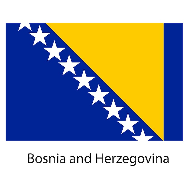 Bandeira do país Bósnia e herzegovina Ilustração em vetor