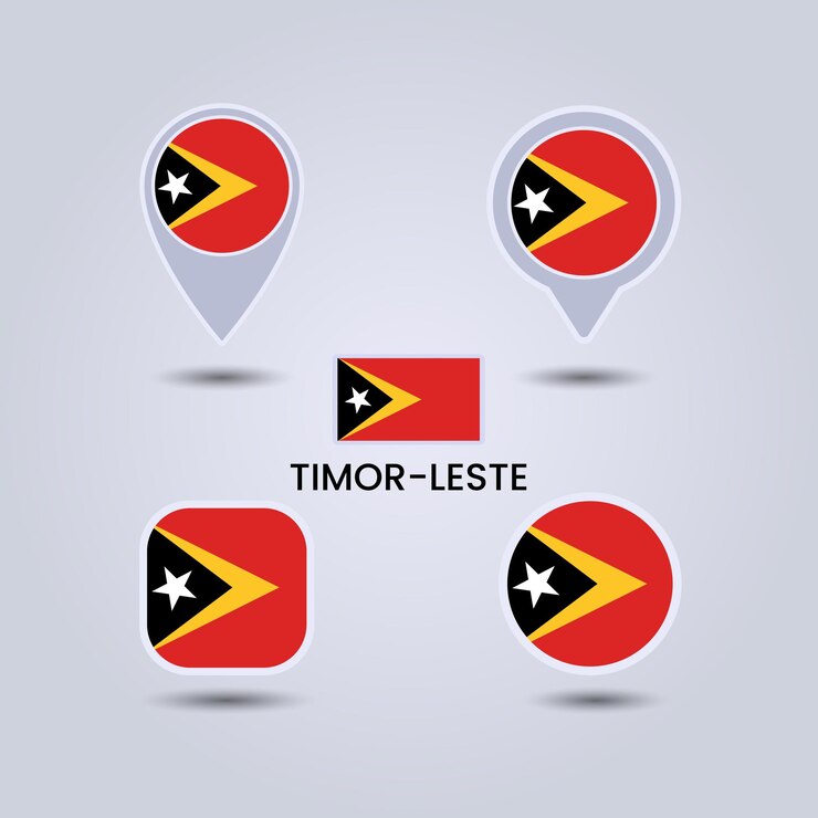 Vetor bandeira do país da ásia timor-leste