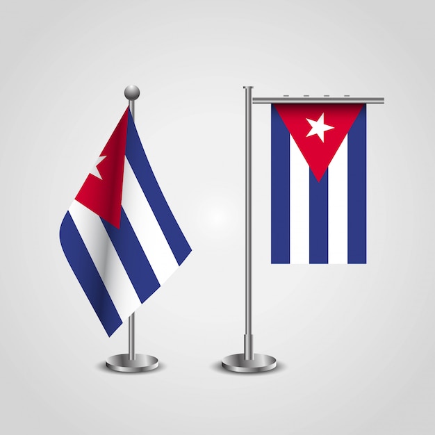 Vetor bandeira do país de cuba no pólo