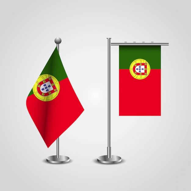 Bandeira do país de Portugal no pólo