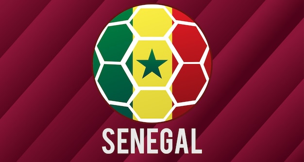 Bandeira do país do senegal na bola de futebol