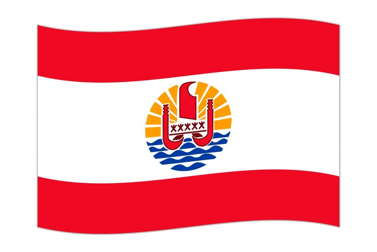 Vetor bandeira do país polinésia francesa ilustração vetorial