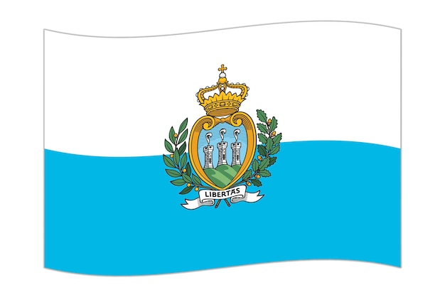 Bandeira do país san marino ilustração vetorial