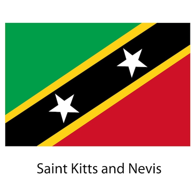 Bandeira do país São Cristóvão e Nevis Ilustração em vetor