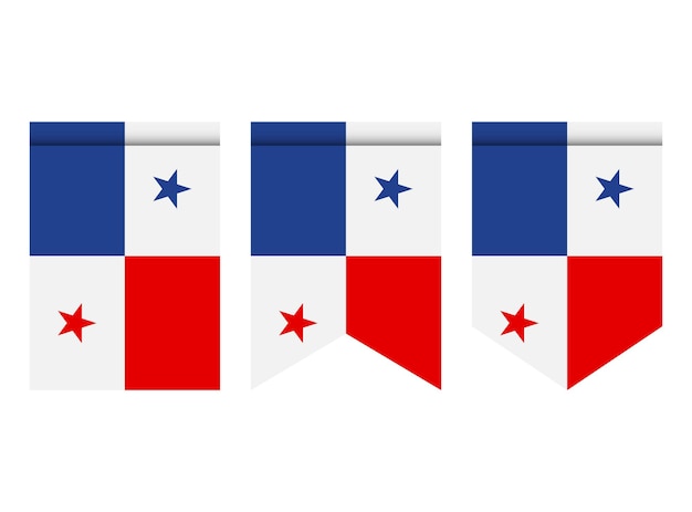 Vetor bandeira do panamá ou flâmula isolada no fundo branco. ícone de bandeira galhardete.