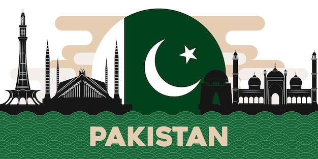 Bandeira do paquistão ilustração em vetor bandeira