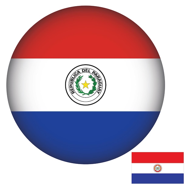 Bandeira do Paraguai em formato redondo