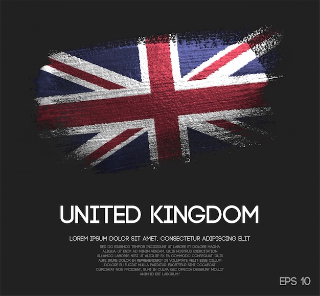 Bandeira do Reino Unido, feita de Glitter Sparkle Brush Paint