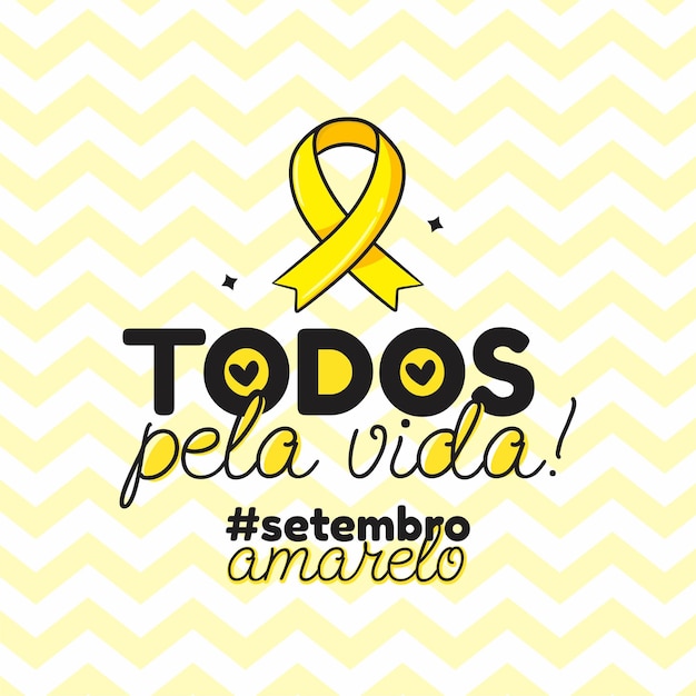 Vetor bandeira do tema setembro amarelo