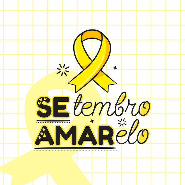 Vetor bandeira do tema setembro amarelo