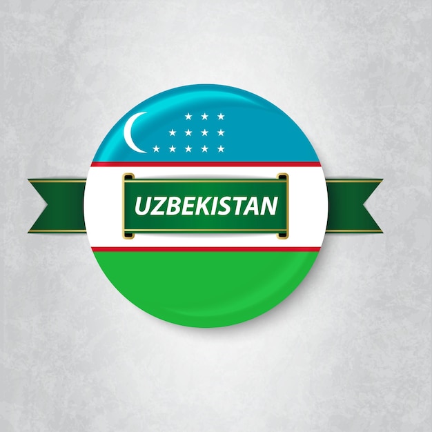 Bandeira do uzbequistão em um círculo