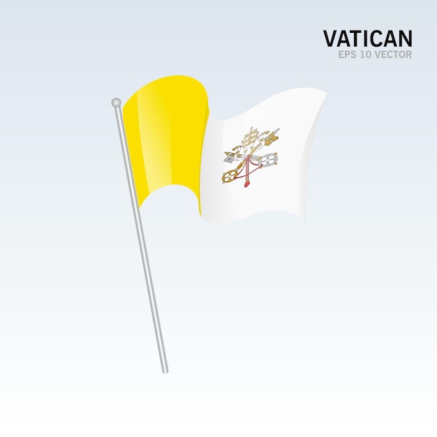 Bandeira do vaticano isolada em cinza