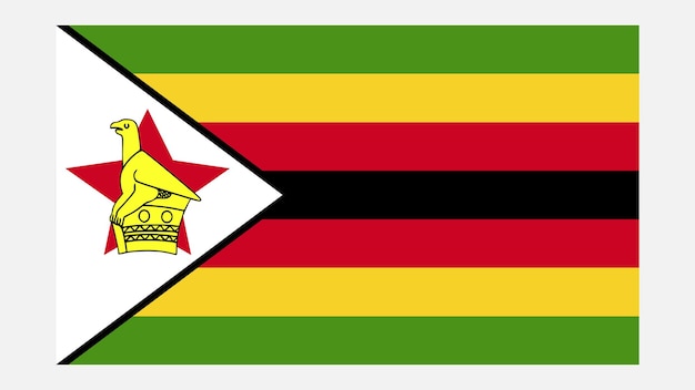 Bandeira do zimbabwe com a cor original