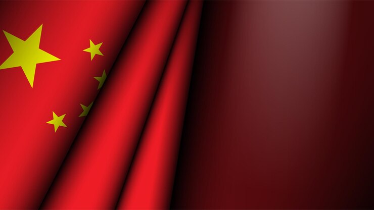 Vetor bandeira dobrada da china gráfico e rótulo