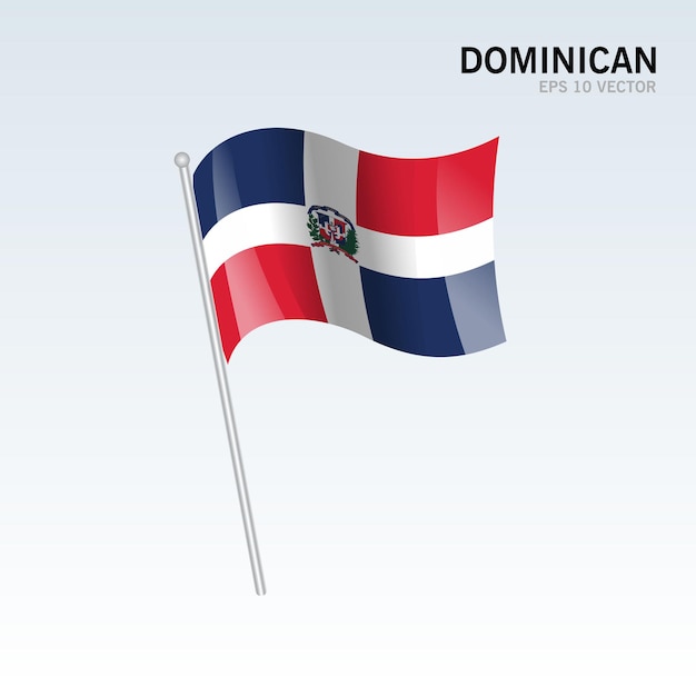 Bandeira dominicana isolada em cinza