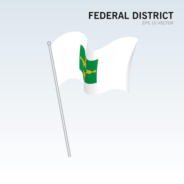 Bandeira dos estados do distrito federal, distrito federal do brasil isolado em fundo cinza