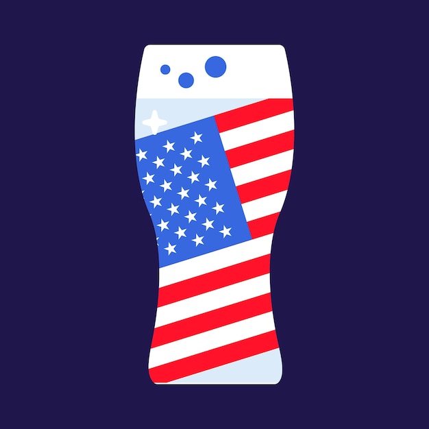 Bandeira dos Estados Unidos de América Vaso de bebida de cerveja