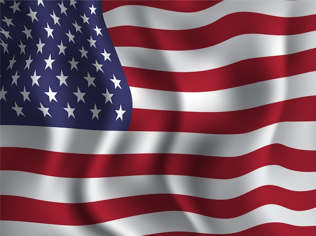 Bandeira dos Estados Unidos ondulada para o dia da independência