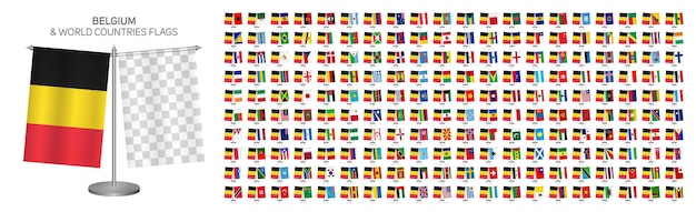 Vetor bandeira dos países do mundo da bélgica definida ilustração vetorial de maquete da bandeira da bélgica