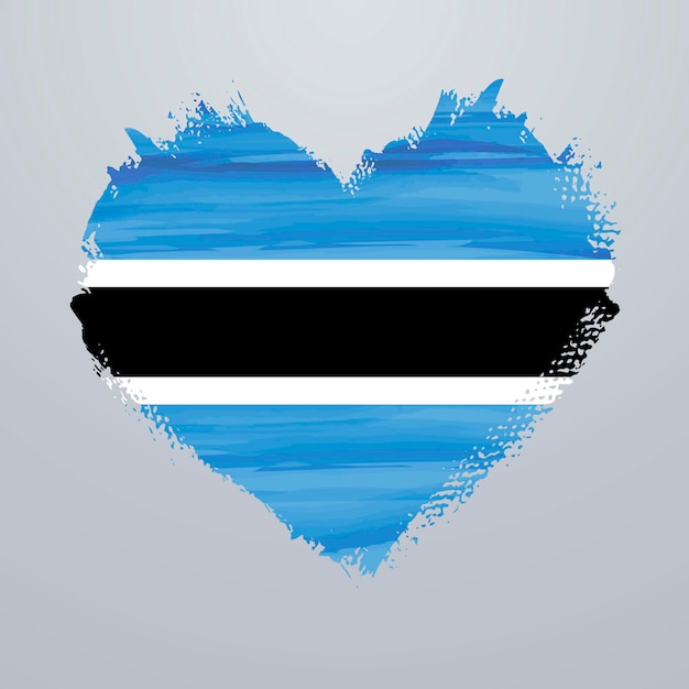 Bandeira em forma de coração do botswana