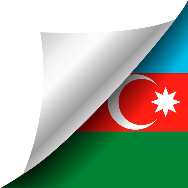 Bandeira escondida do azerbaijão com canto enrolado