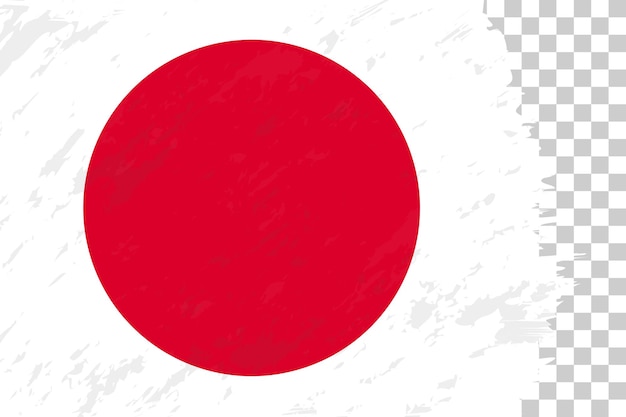 Bandeira escovada horizontal grunge abstrata do Japão na grade transparente