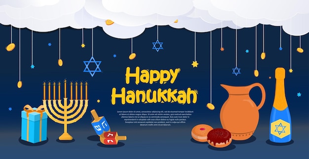 Bandeira escura de hanukkah