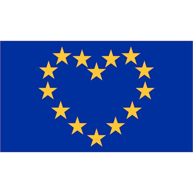 Vetor bandeira eu amo a europa