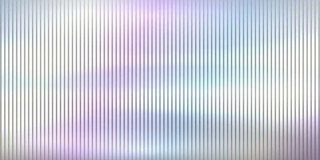 Bandeira gradiente com textura holográfica Efeito de vidro nervurado azul Plástico iridescente com listras