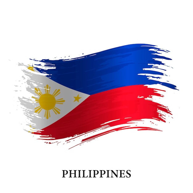 Bandeira grunge das Filipinas com fundo de pincel