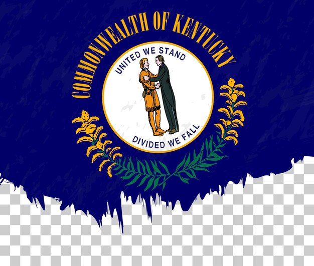 Vetor bandeira grungestyle de kentucky em um fundo transparente