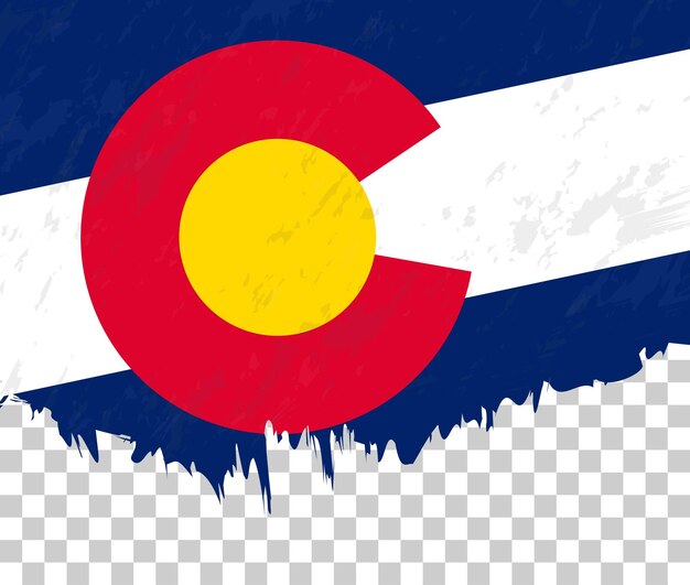Bandeira grungestyle do Colorado em um fundo transparente