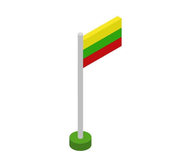 Vetor bandeira isométrica da lituânia