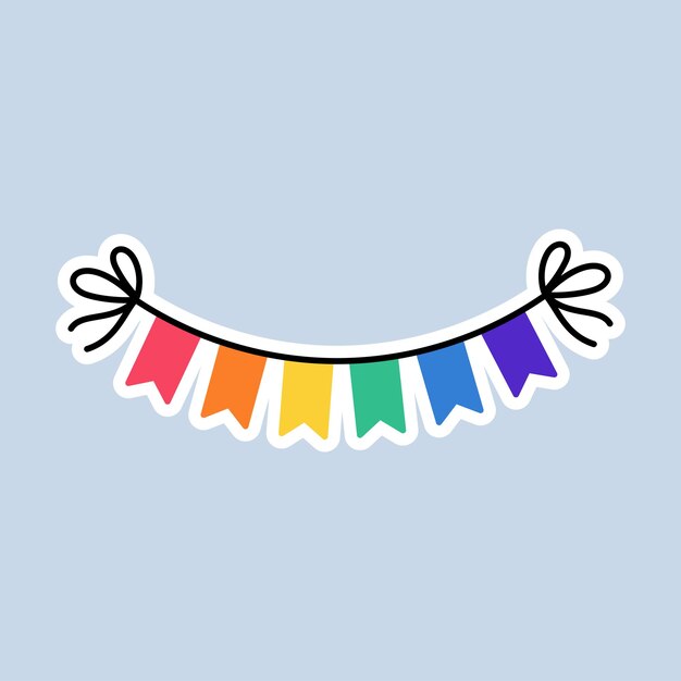 Vetor bandeira lgbt bandeira colorida arco-íris adesivo lgbt em estilo doodle lgbtq símbolo da comunidade de orgulho lgbt